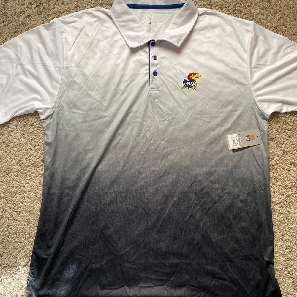 Men's Colosseum Gray Kansas Jayhawks Magic Team Logo Polo